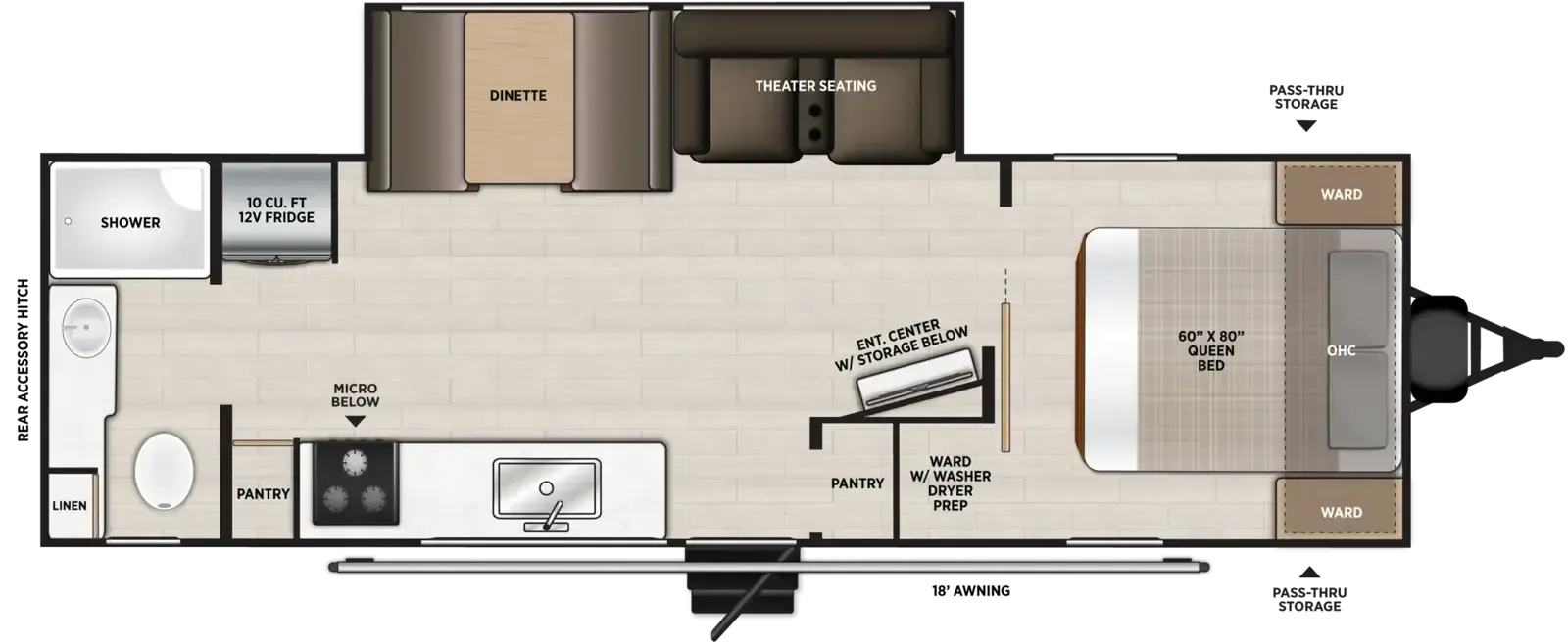 Forest River Wildwood Heritage Glen Hyper-Lyte 255RBHL floor plan