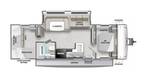 Forest River EVO Lite T2700QBL floor plan