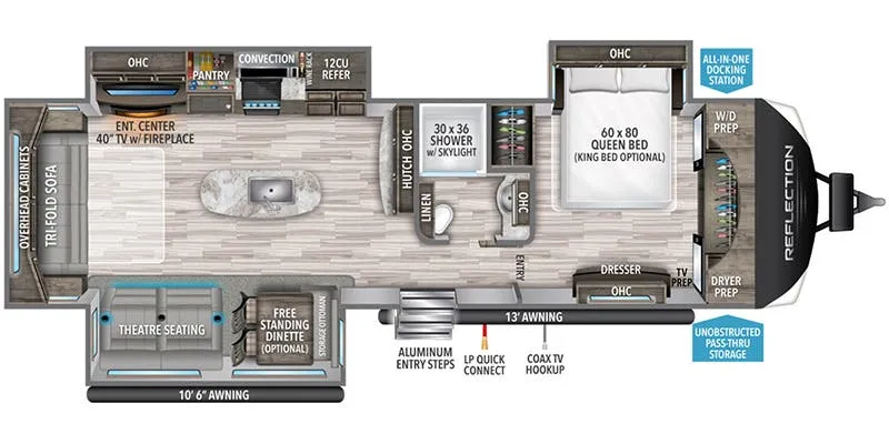 2023 Grand Design Reflection 315RLTS - Floor plan