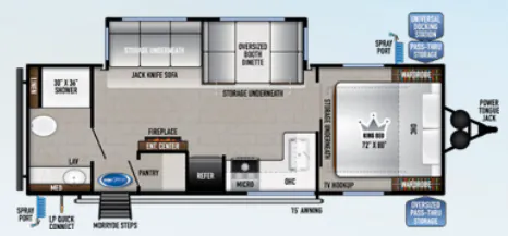 East to West Silver Lake 26KRB floor plan