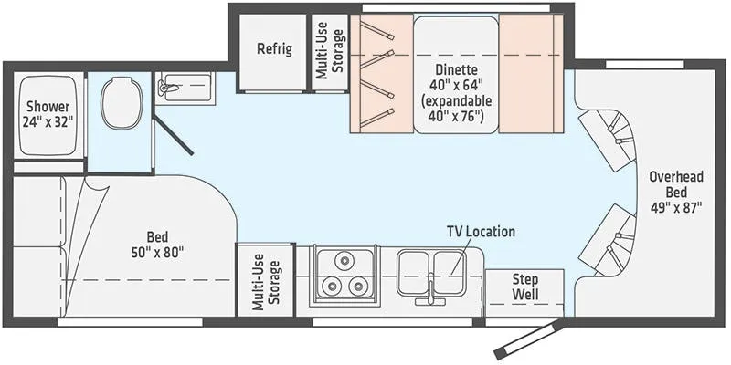 2020 Winnebago Vita 24F - Floor plan
