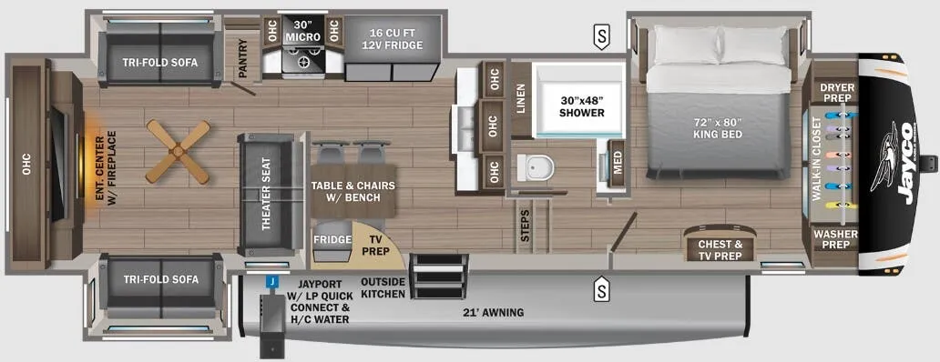 Jayco Eagle 335RDOK floor plan