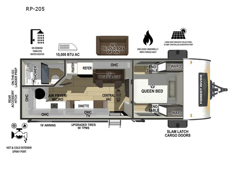 2027 Forest River R-Pod RP-205 floor plan