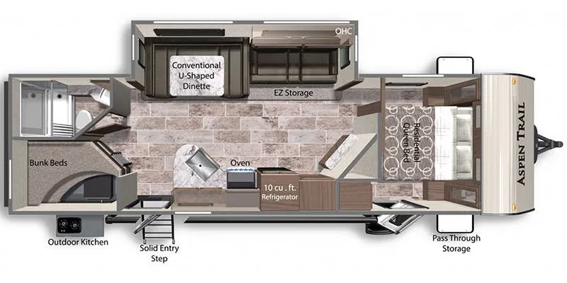 2019 Dutchmen Aspen Trail 2850BHS floor plan
