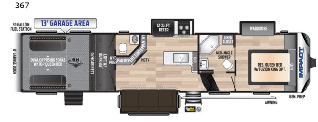 2020 Keystone Rv IMPACT 367 floor plan