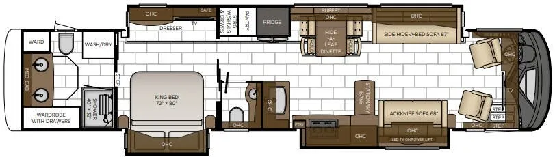 Newmar London Aire 4569 floor plan