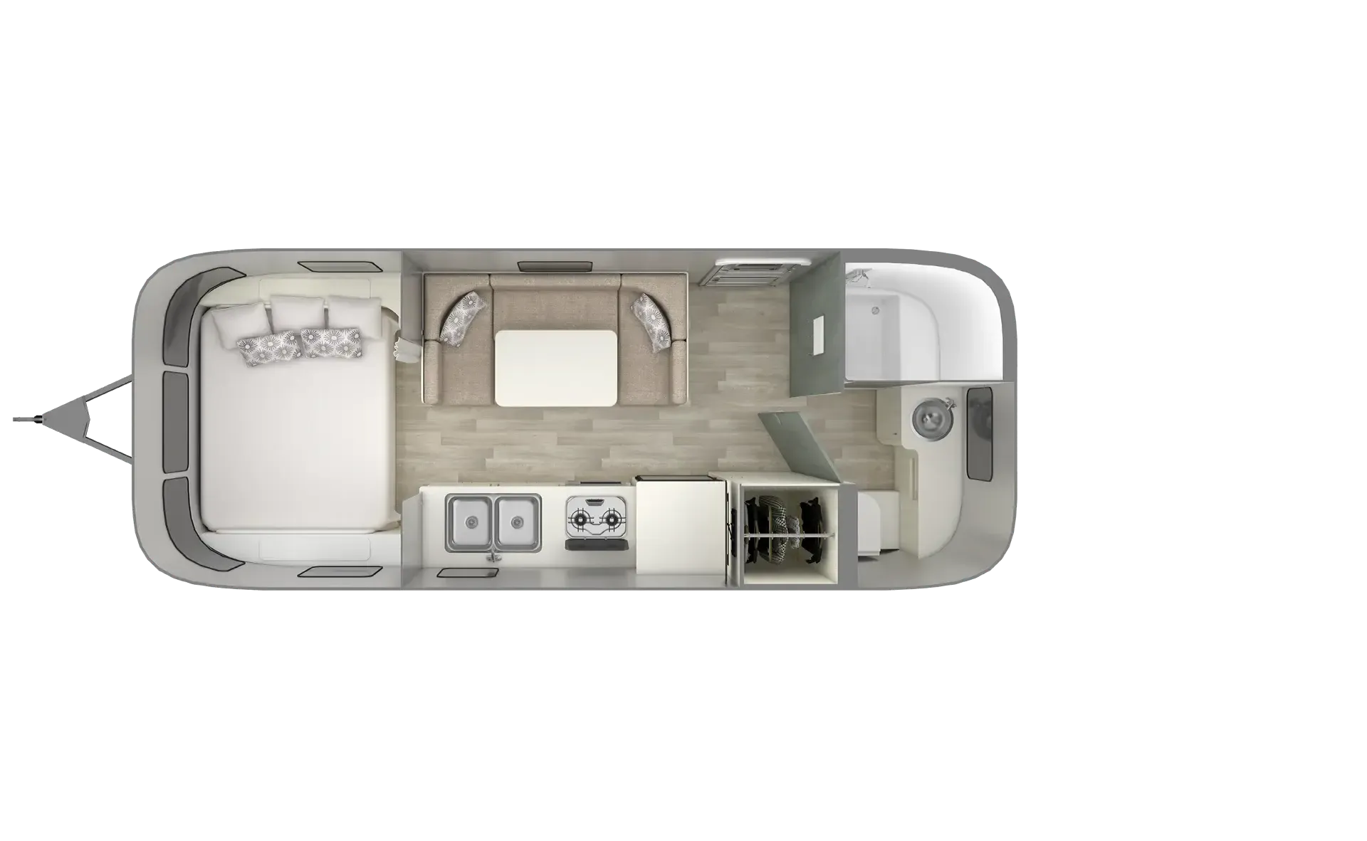 Airstream Bambi 22FB floor plan