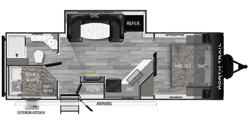2023 Heartland North Trail Ultra-Lite NT 25BHPS - Floor plan