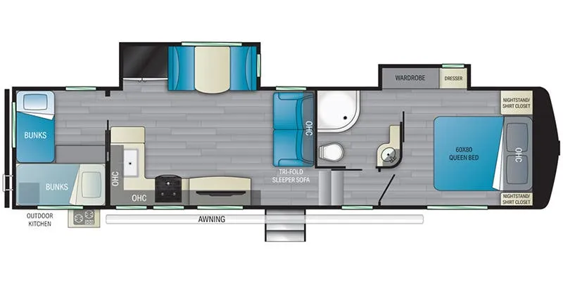 Heartland ElkRidge ER 33 BHS floor plan