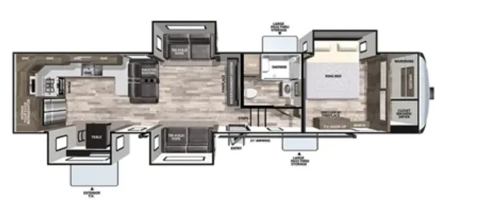 Forest River Cardinal Luxury 375BKX floor plan