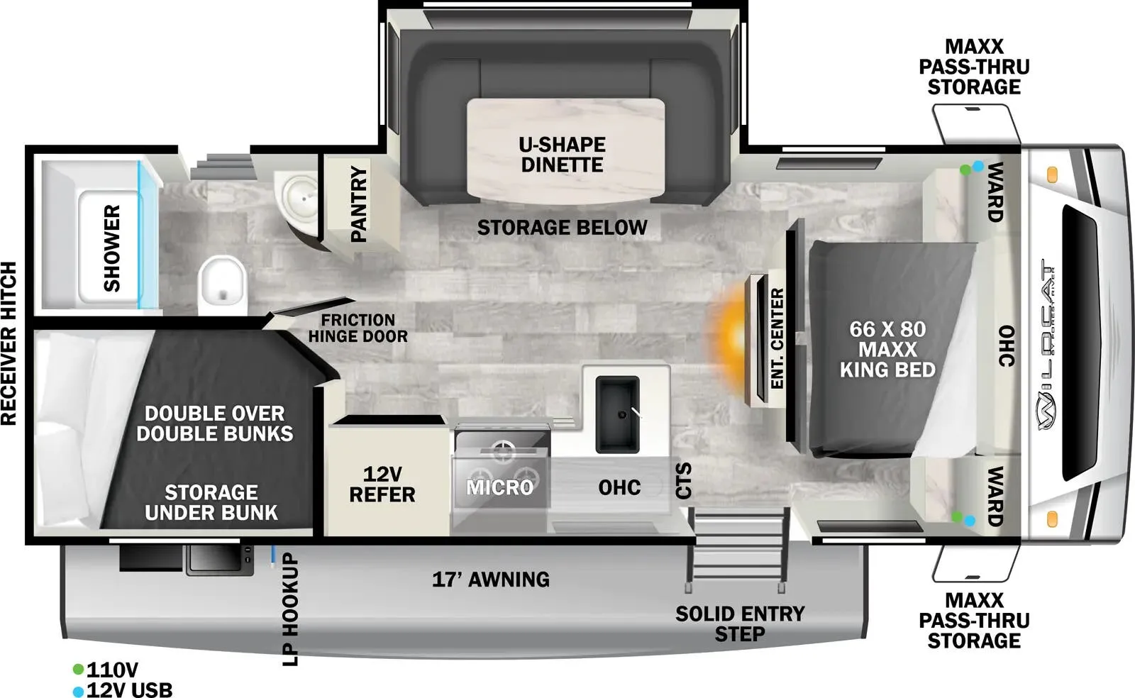 Forest River Wildcat ONE 244DBX floor plan