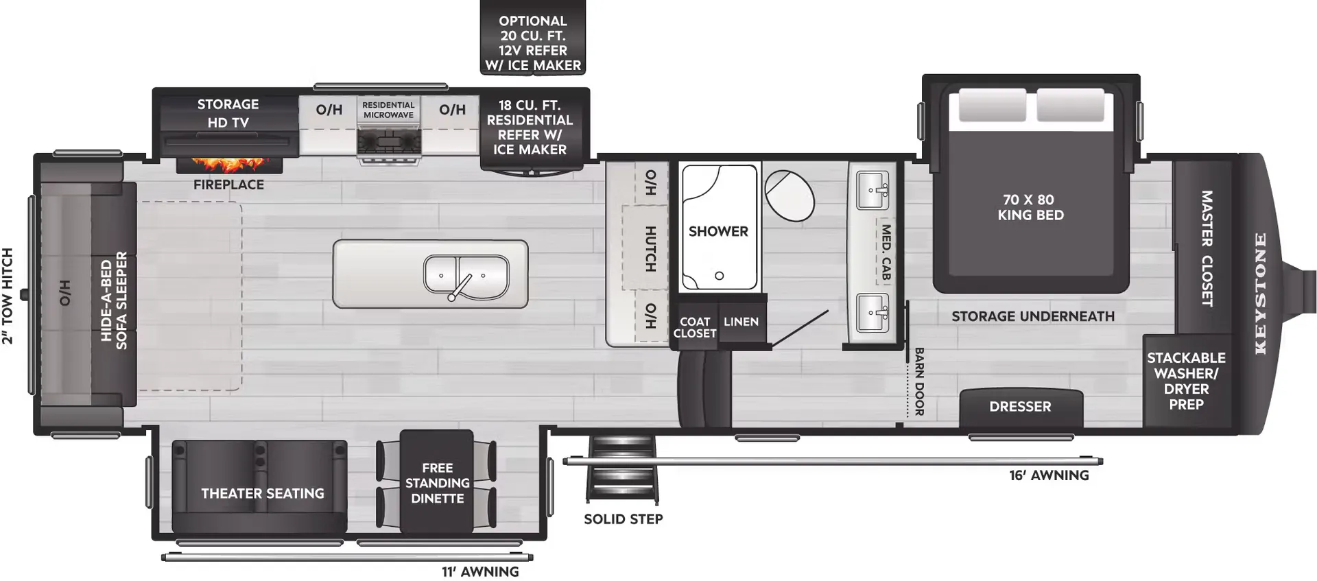 Keystone Alpine Avalanche Edition 321RL floor plan