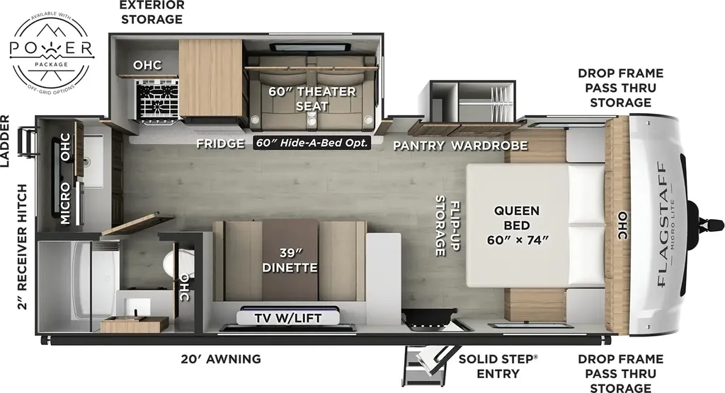 2026 Forest River Flagstaff Micro Lite 25FBD floor plan