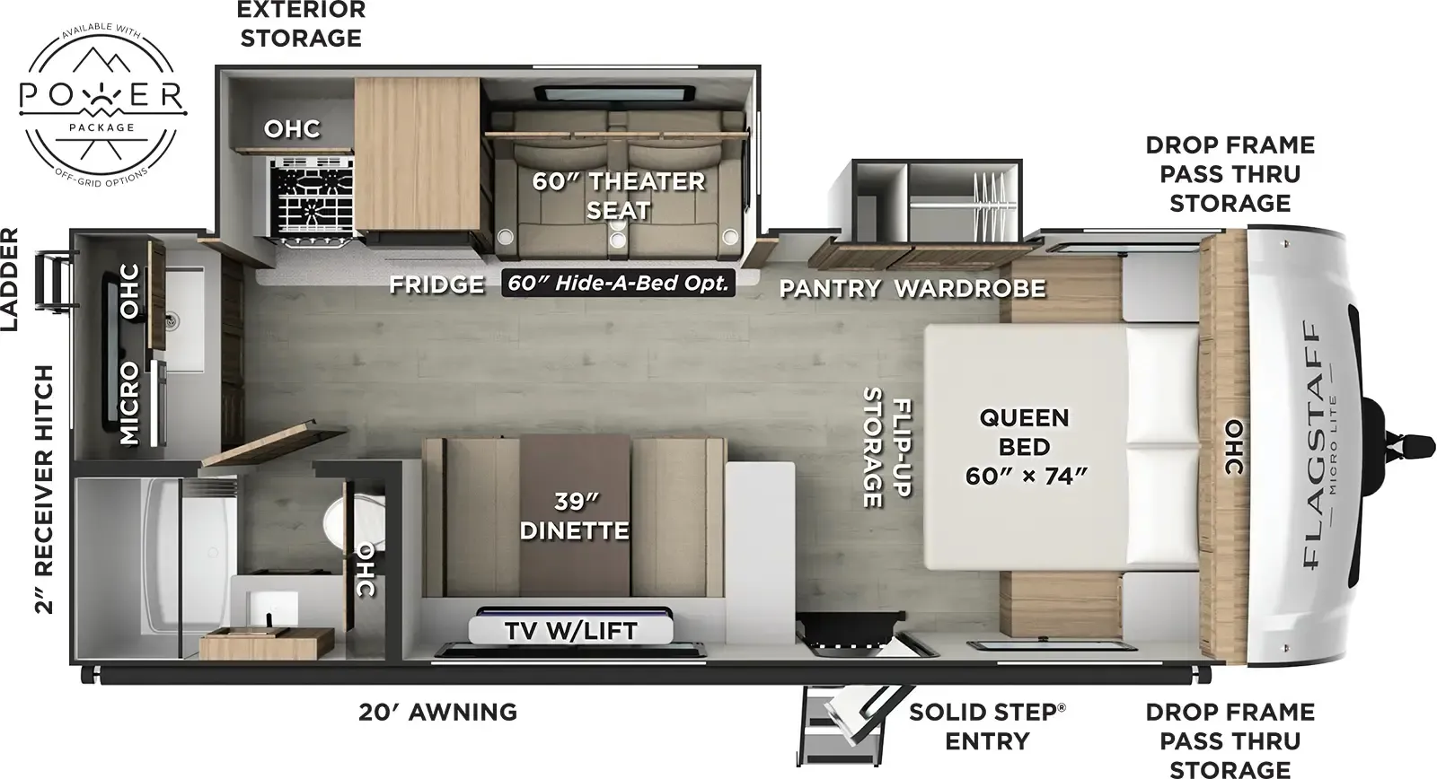 2026 Forest River Flagstaff Micro Lite 25FBD - Floor plan
