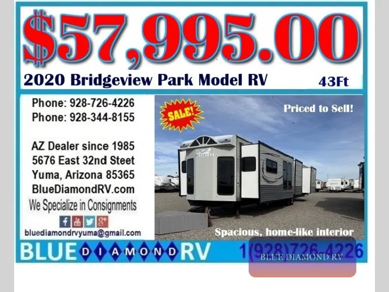 2020 HL Enterprise Bridgeview Used    Park Model RV Trailer - Main photo