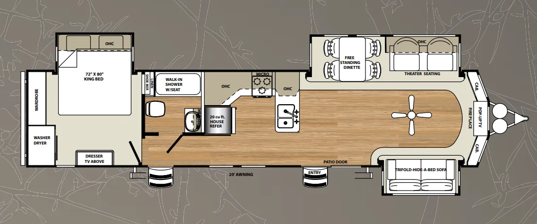 Forest River Sandpiper Destination 393CK floor plan