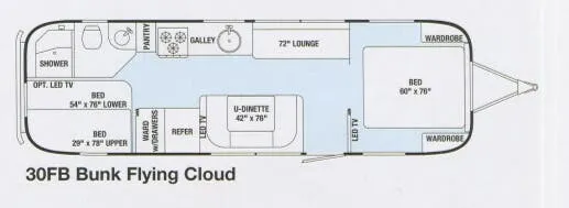 2017 Airstream Flying Cloud 30 BUNK - Floor plan
