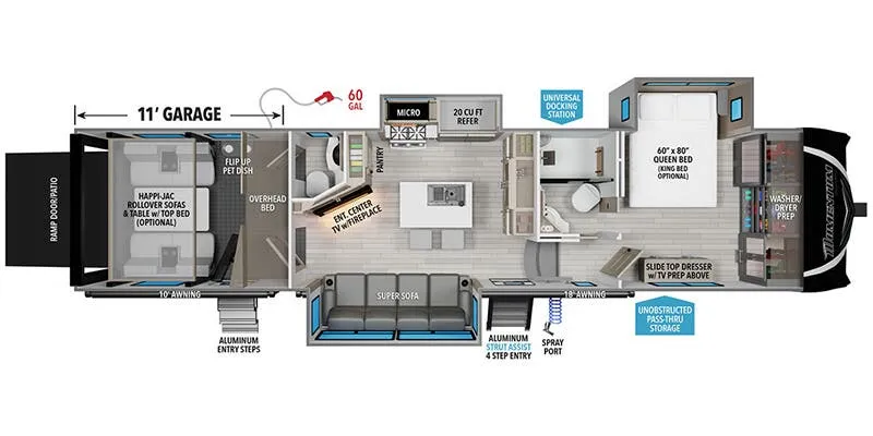 Grand Design Momentum M-Class 351MS floor plan