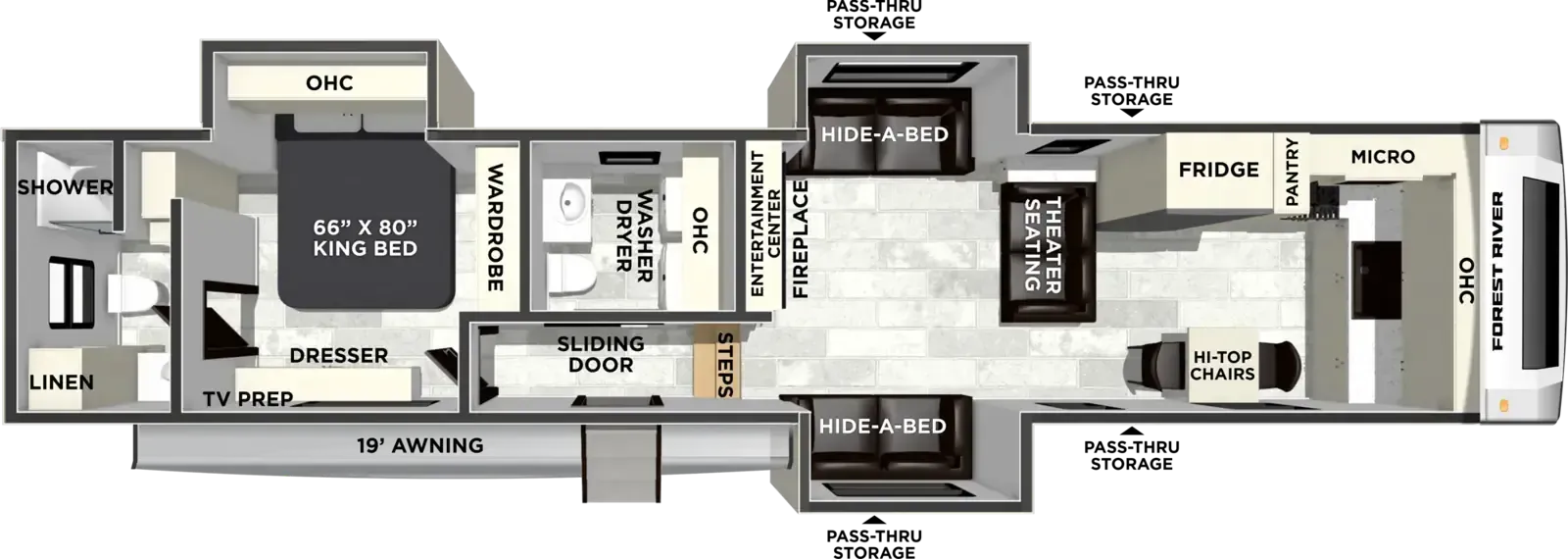Forest River Cardinal 37GALLEY floor plan