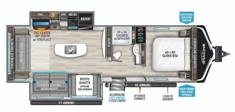 2023 Grand Design Imagine 2970RL - Floor plan