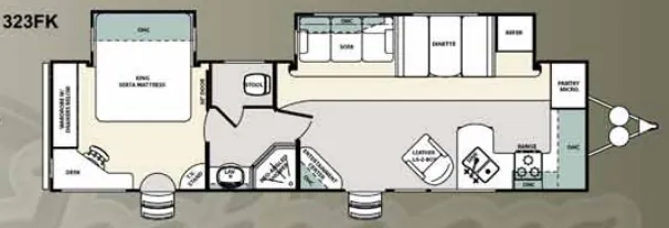 Forest River Sandpiper 323FK floor plan