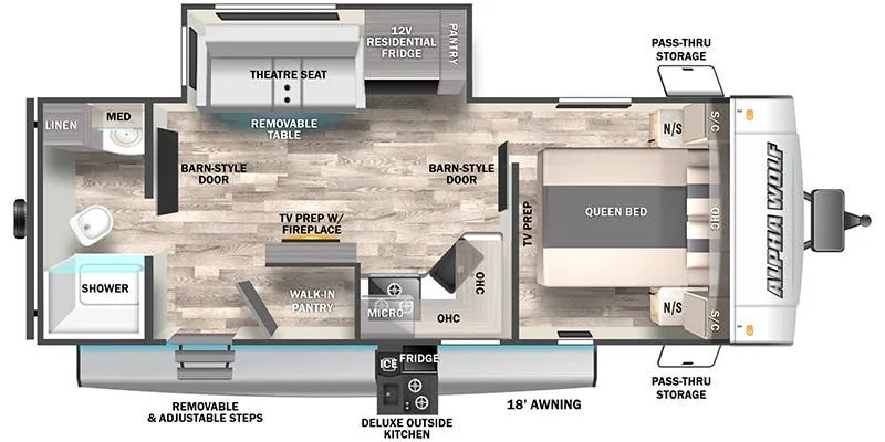 2023 Forest River Cherokee Alpha Wolf 22SW-L floor plan