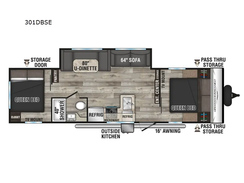 2023 KZ Sportsmen SE 301DBSE floor plan