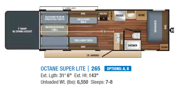 Jayco Octane Super Lite 265 floor plan