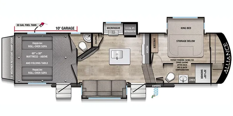 Alliance RV Valor All-Access Series 31A10 floor plan