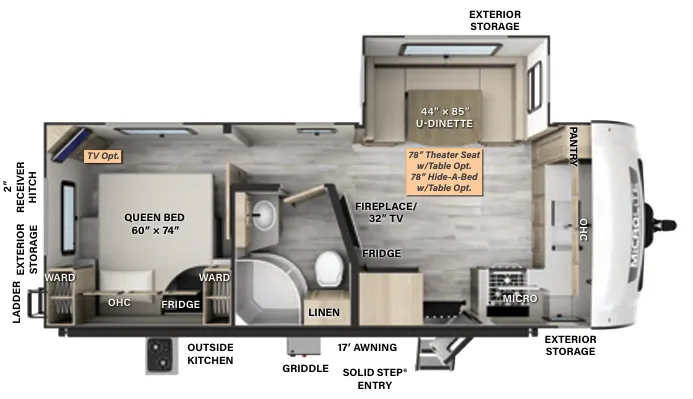 Forest River Flagstaff Micro Lite 25FKS floor plan