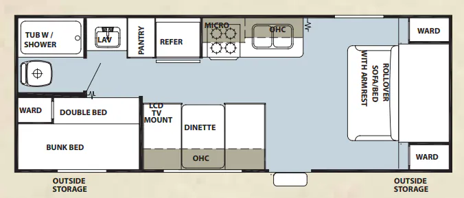 Forest River Cherokee Grey Wolf 22BH floor plan
