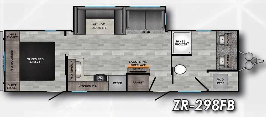 2021 CrossRoads Zinger 298FB floor plan