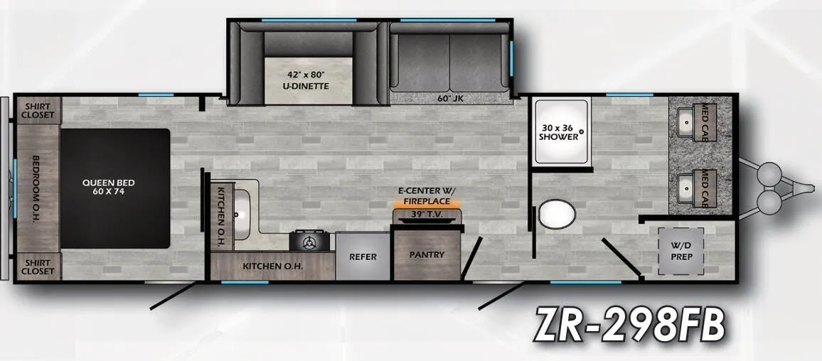 2021 CrossRoads Zinger 298FB - Floor plan