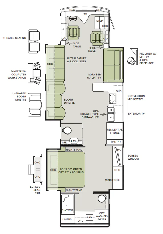 Tiffin Phaeton 37 BH floor plan