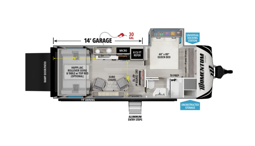 Grand Design Momentum G-Class 21G floor plan