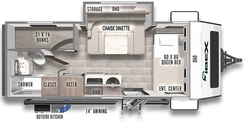 2023 Forest River Ibex 19QBH - Floor plan