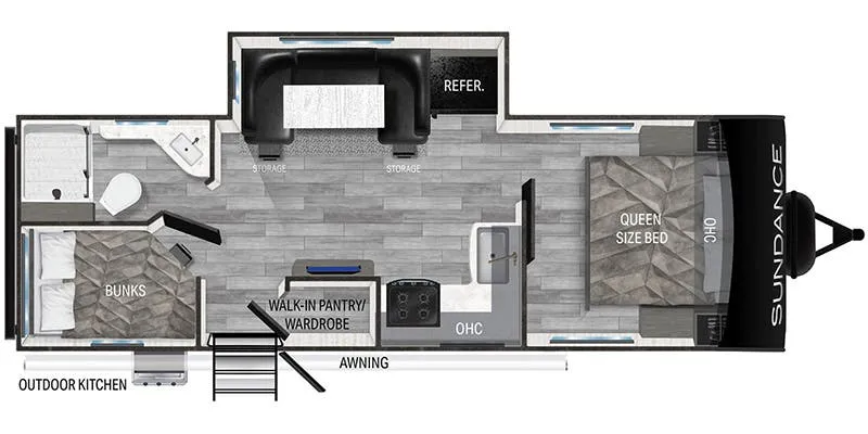 Heartland Sundance Ultra-Lite SDTT 255 BH floor plan