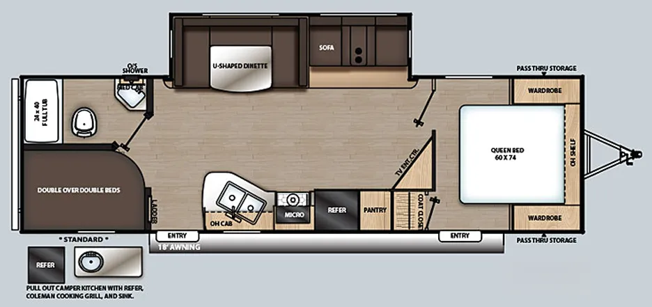 Forest River Aurora 28BHS floor plan