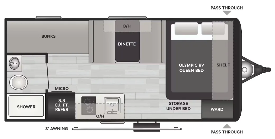 2026 Keystone Hideout Mini 161BH - Floor plan
