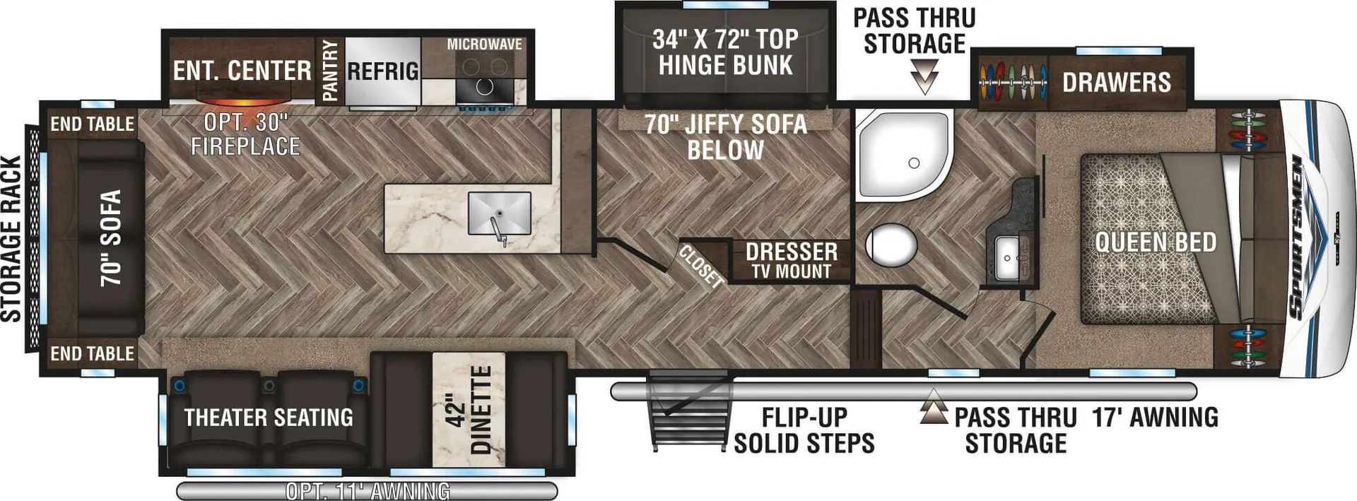 K-Z Sportsmen 344BH floor plan