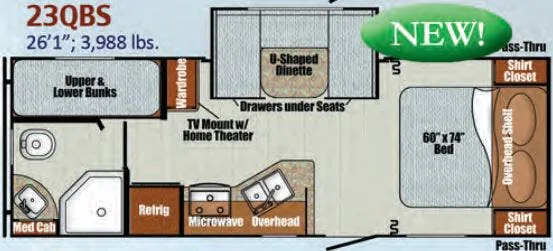 Gulf Stream Vista Cruiser 23QBS floor plan