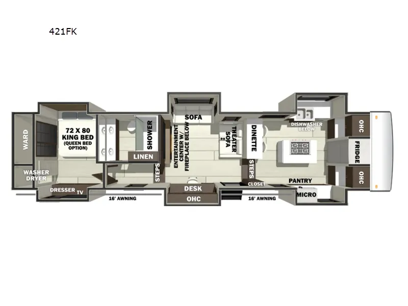 2027 Forest River RiverStone 421FK - Floor plan