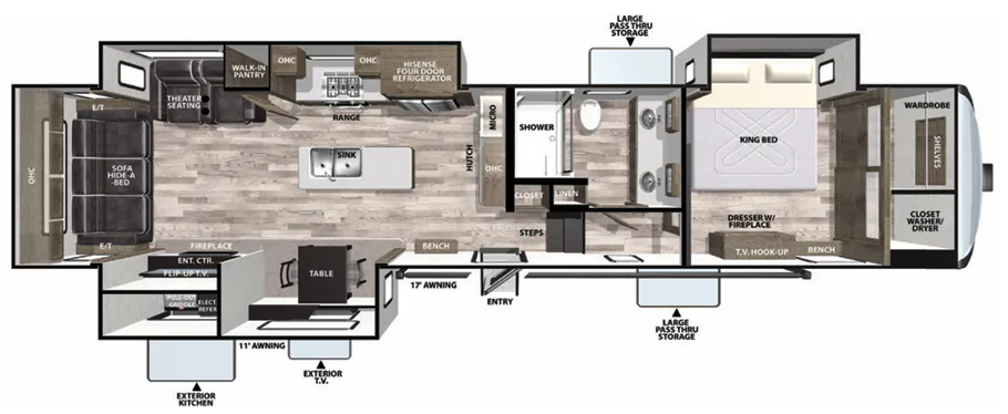 Forest River Cardinal 25th Anniversary Edition 345RLX floor plan