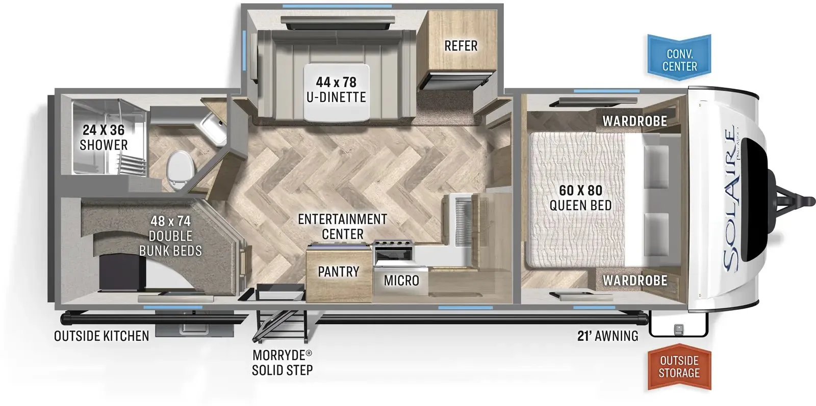 2023 Palomino SolAire 243BHS - Floor plan