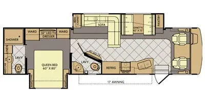 2014 Fleetwood Bounder 35K - Floor plan