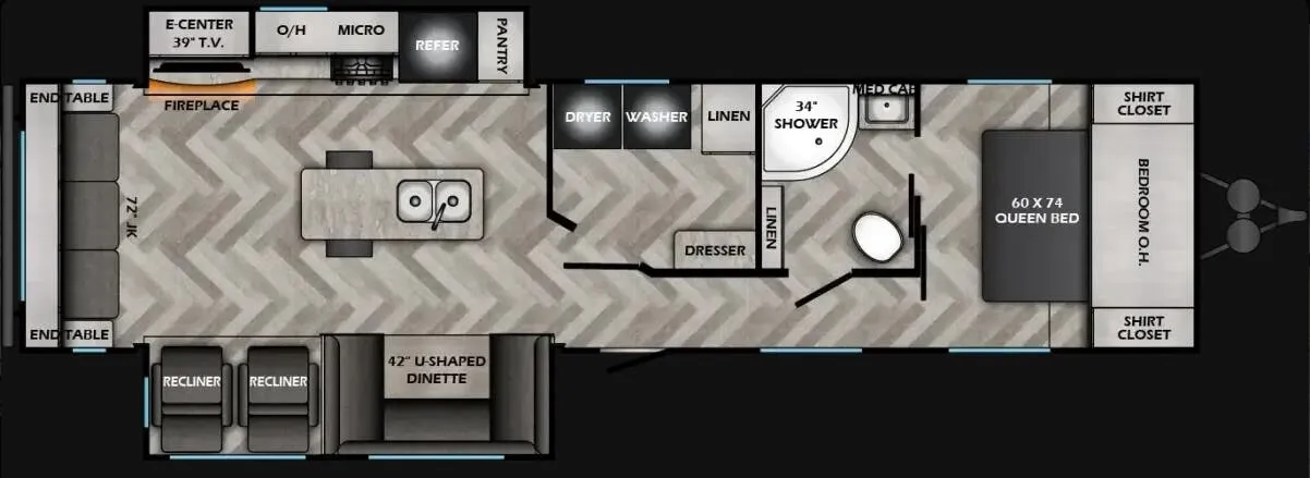 2026 CrossRoads Zinger 340LR - Floor plan