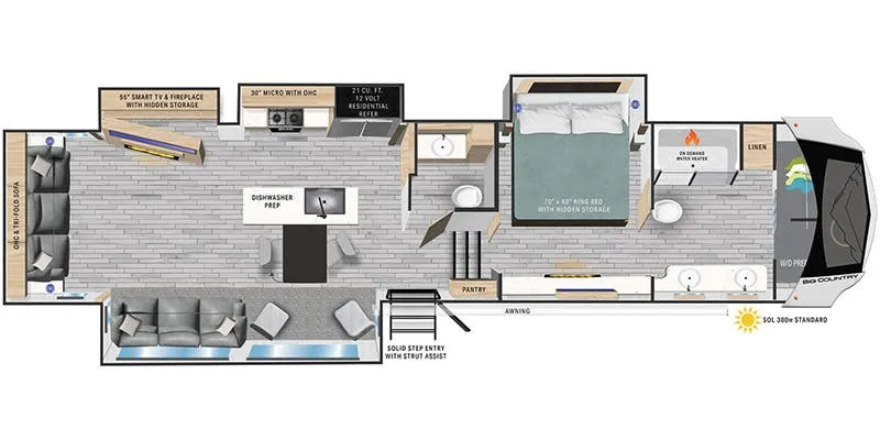 Heartland Big Country 3801FB floor plan