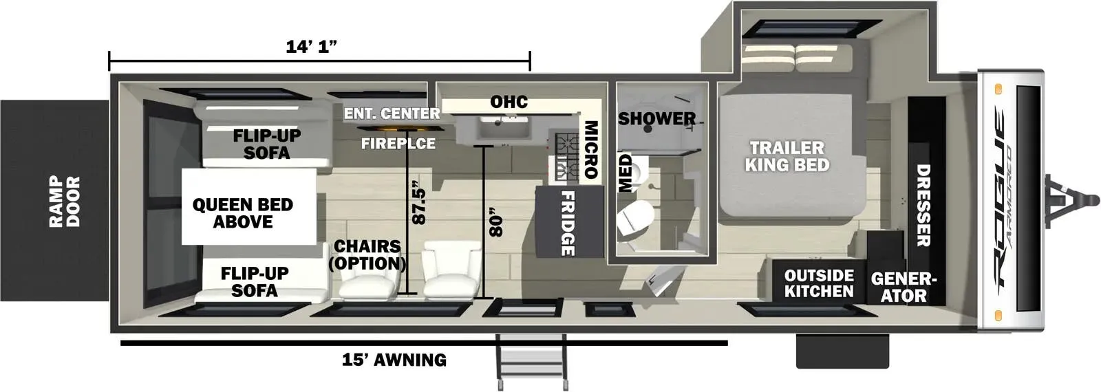 2025 Forest River Vengeance Rogue Armored 25L141 - Floor plan