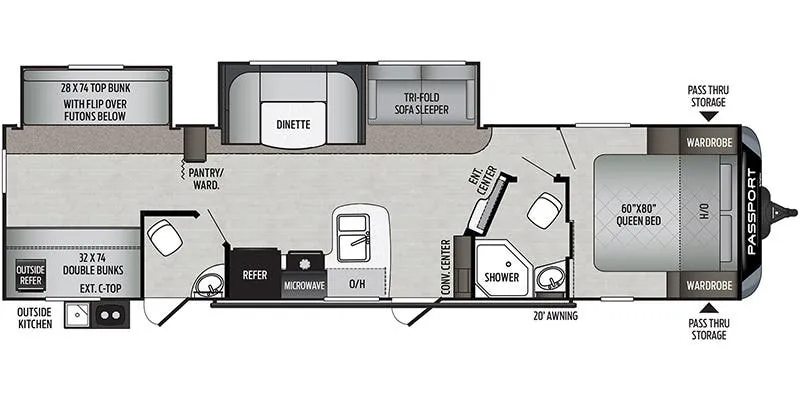 Keystone Passport Grand Touring 3351BH GT floor plan