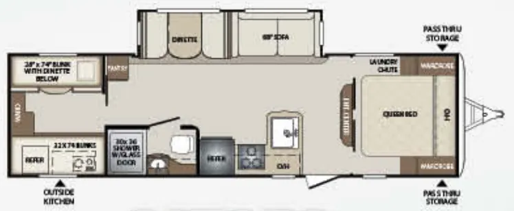 Keystone Bullet 287QBS floor plan